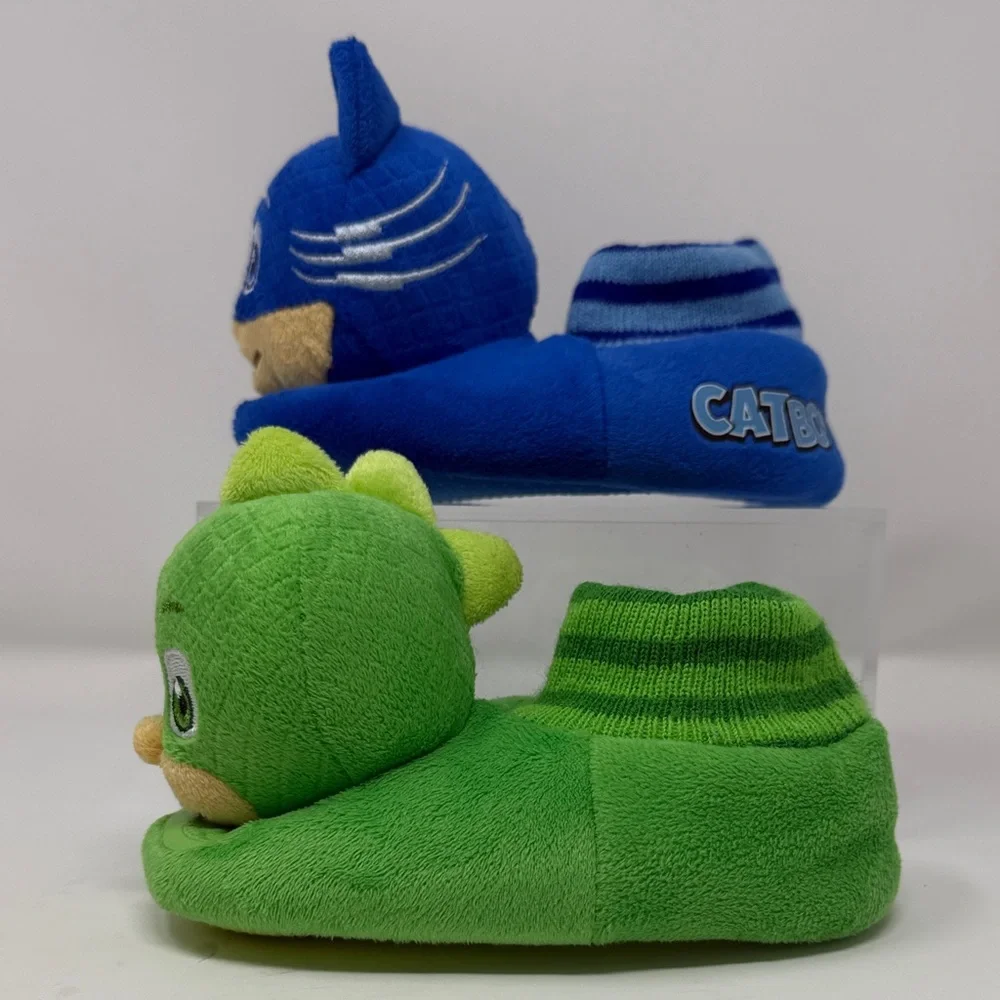 PJ Masks Gekko and Catboy Plush Bootie Slippers Size M 7-8
